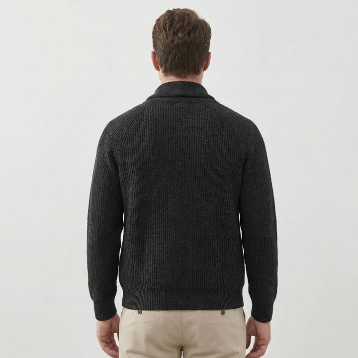 Sjal Krage Knapp-Fram Cardigan för Män