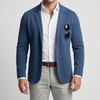 Stickad Blazer med Lapelkrage för Män