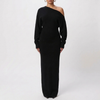 Off-Shoulder Lång Stickad Klänning