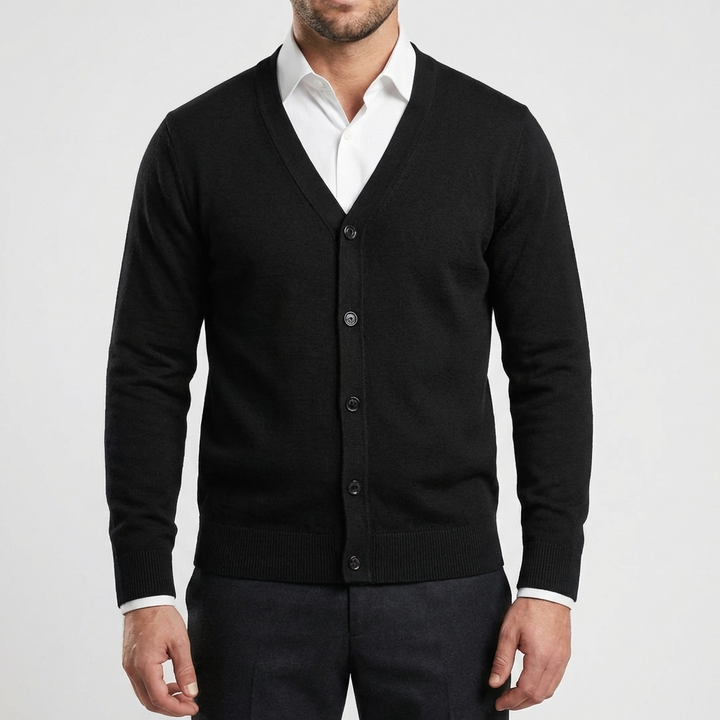 Knapp-fram V-hals Cardigan för Män
