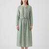 Ruffled Front Button-Down Dress