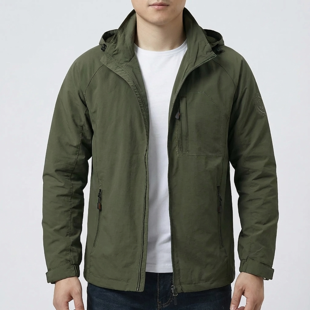 Hooded Zip-Up Övergångsjacka för Män