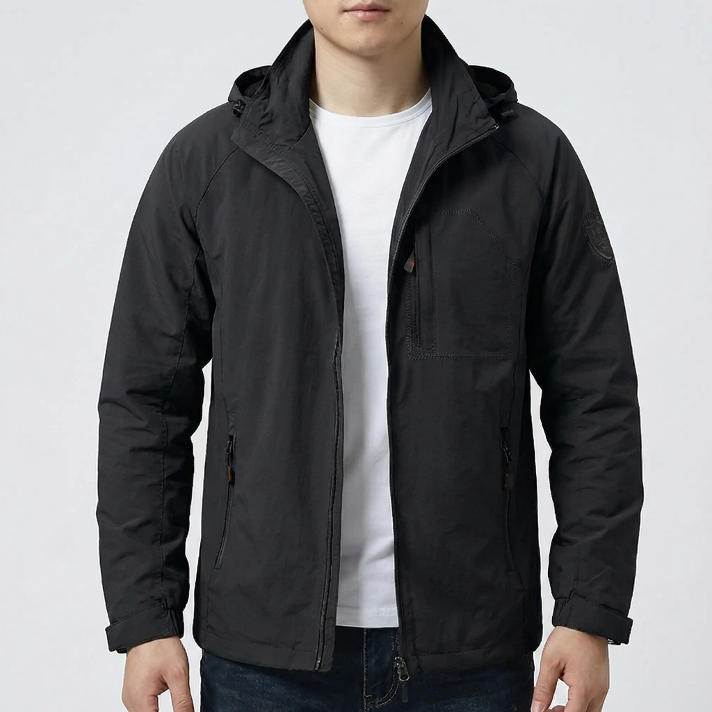 Hooded Zip-Up Övergångsjacka för Män