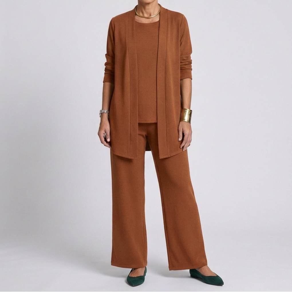 Elegant Tre-Delares Byxdress för Kvinnor