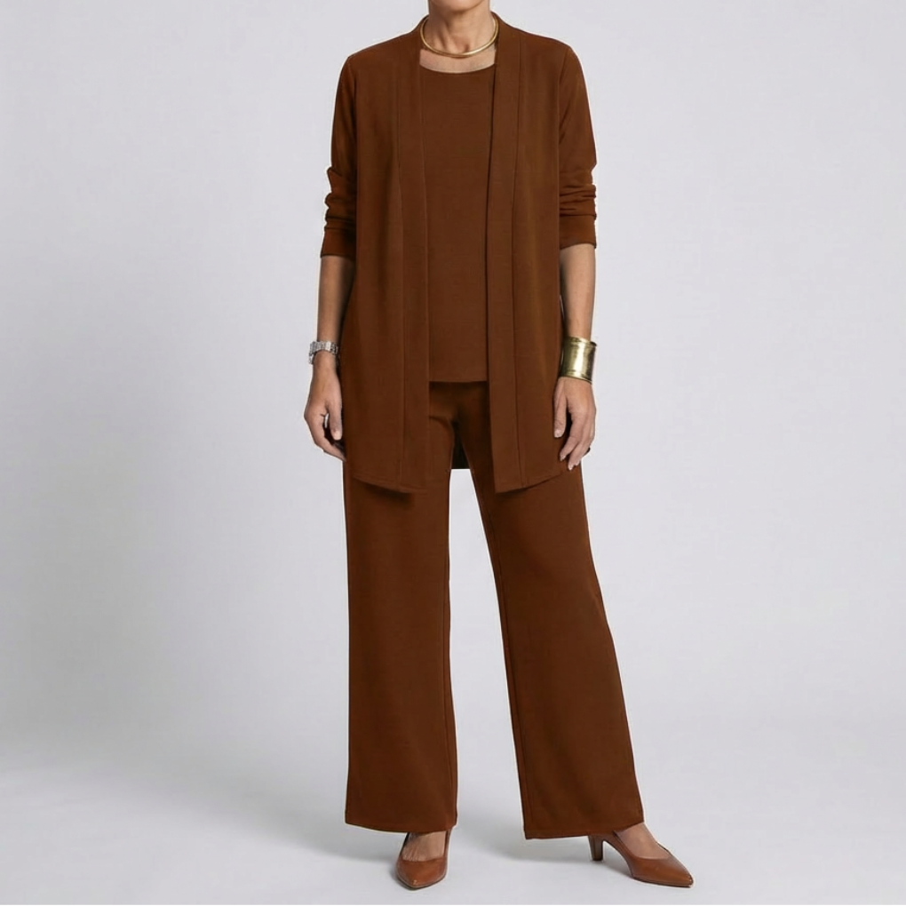 Elegant Tre-Delares Byxdress för Kvinnor