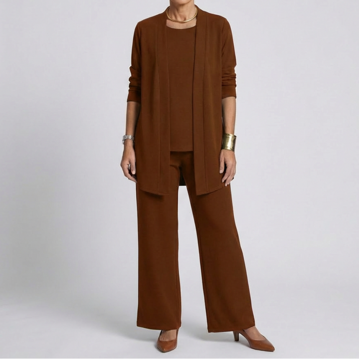Elegant Tre-Delares Byxdress för Kvinnor