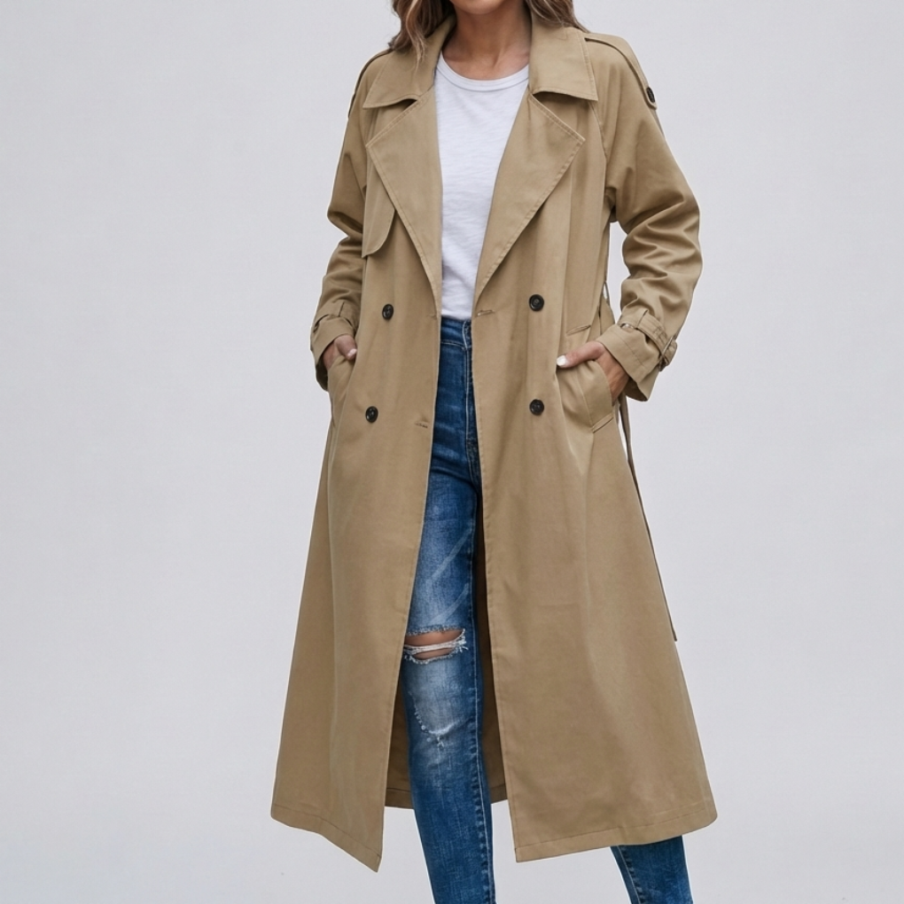 Stilig Trench Coat för Kvinnor