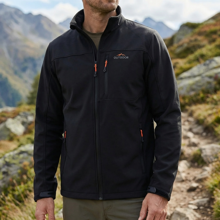 Hooded Softshell Zip-Up Jacket för Män