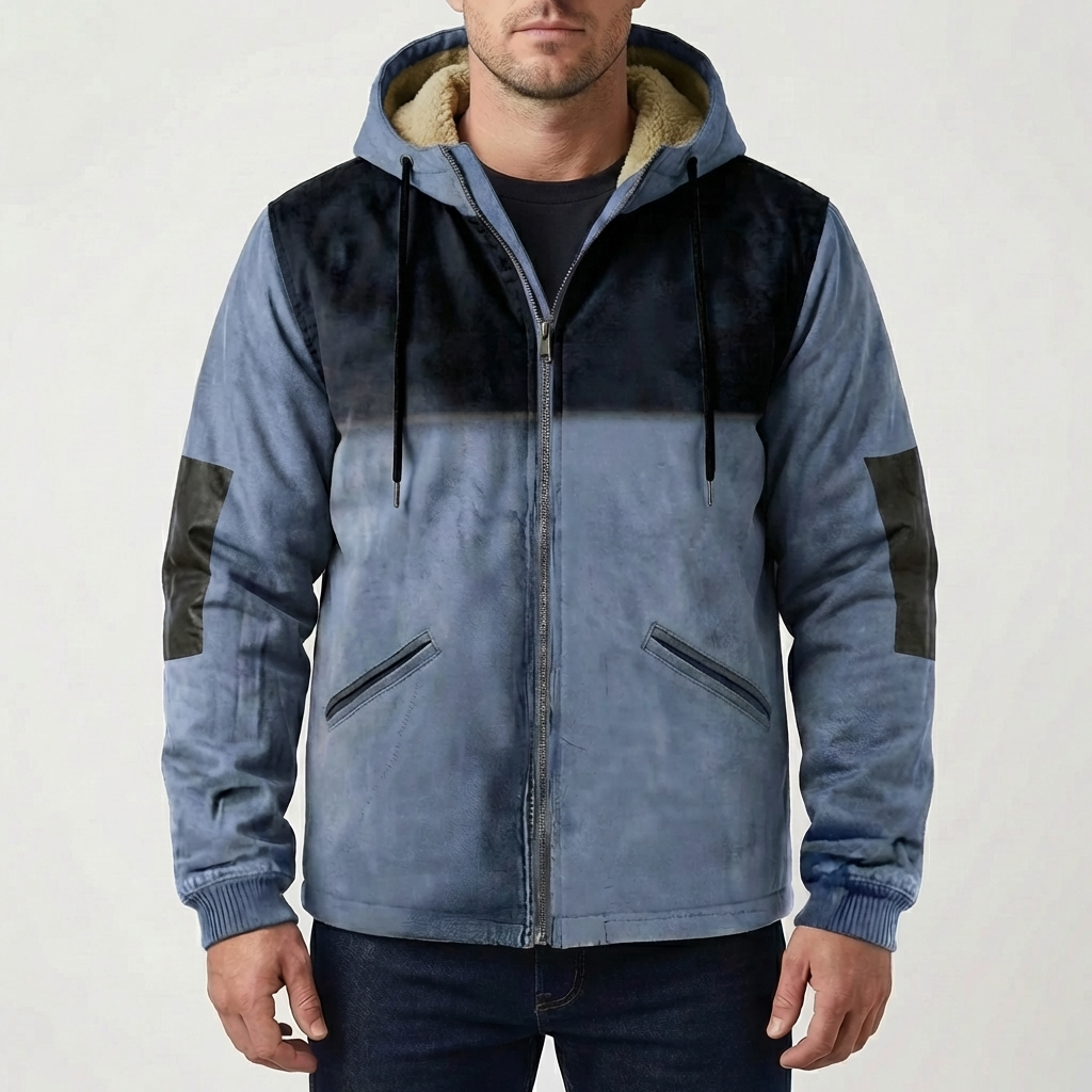 Hooded Zip-Up Jacka För Män
