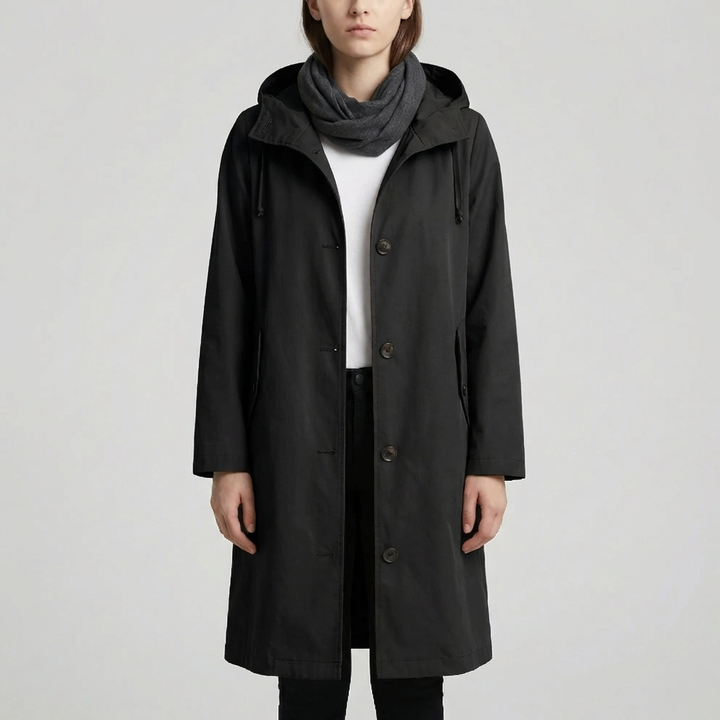 Oversized Hooded Kvinnors Regnjacka