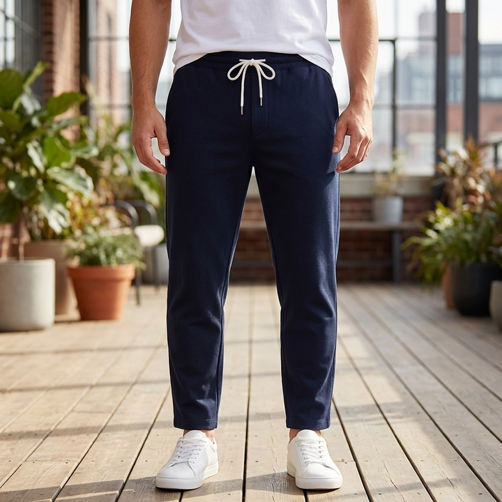 Slim Fit Dragband Byxor för Män