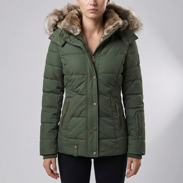 Slim Fit Kviltad Huva Parka