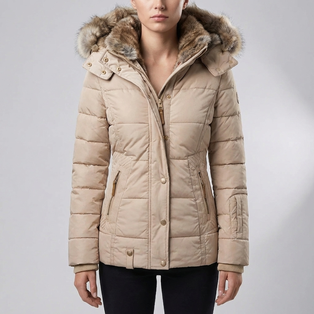 Slim Fit Kviltad Huva Parka