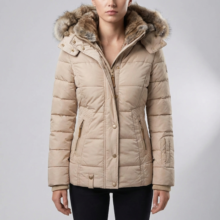 Slim Fit Kviltad Huva Parka