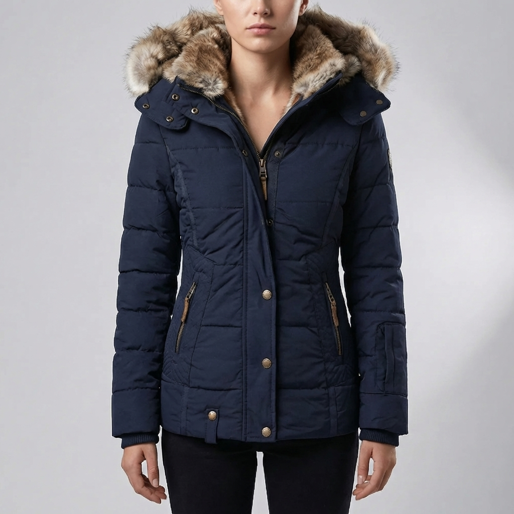 Slim Fit Kviltad Huva Parka