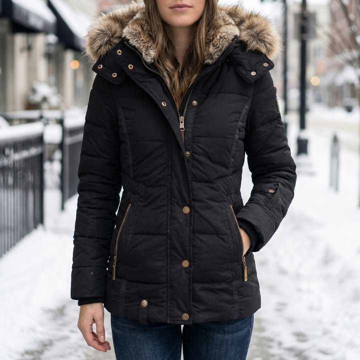 Slim Fit Kviltad Huva Parka