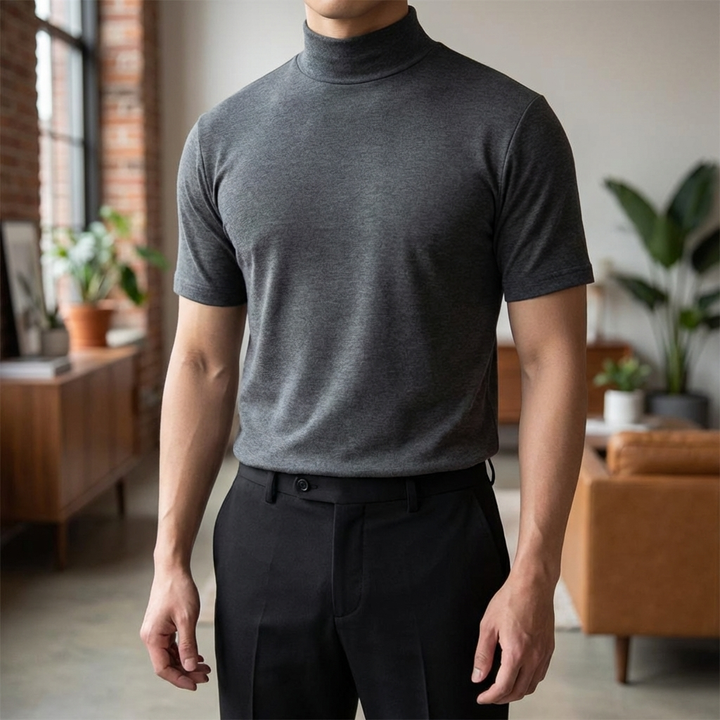 Andningsbar Herr Turtleneck Skjorta