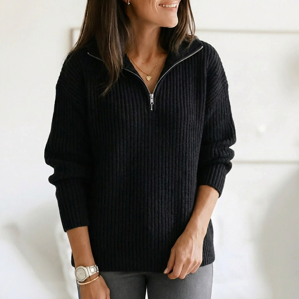 Halv-Zip Ståkrage Pullover