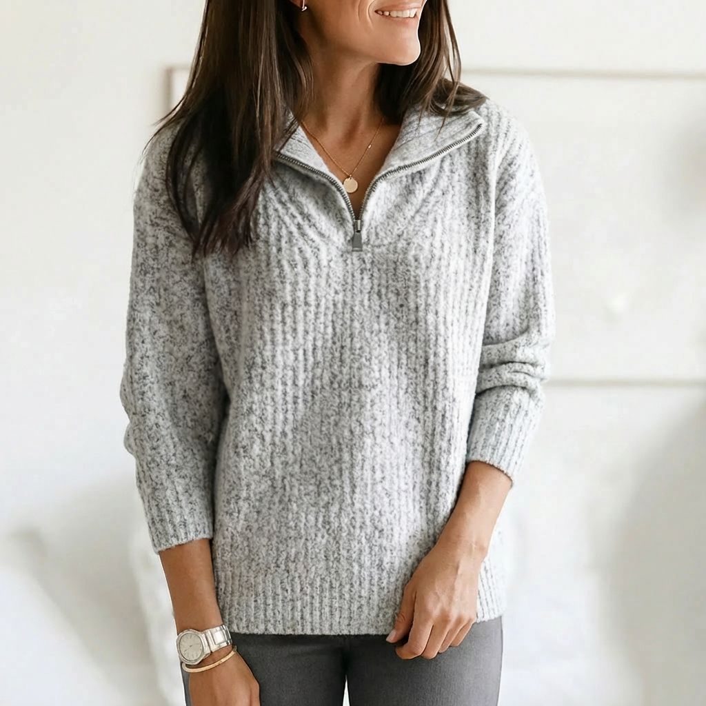 Halv-Zip Ståkrage Pullover
