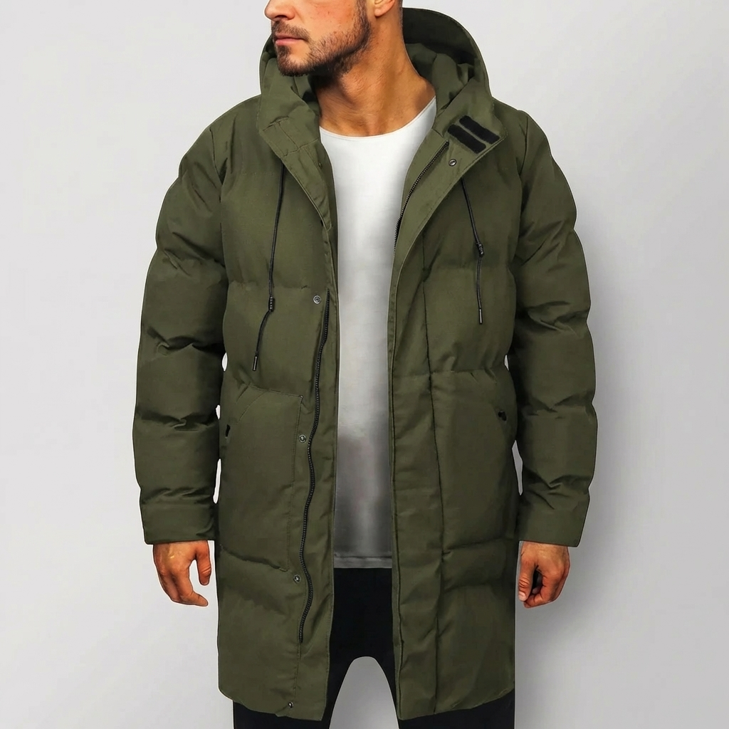 Förlängd Höft-Längd Hooded Parka
