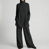 Turtleneck Tröja Och Breda Byxor Set