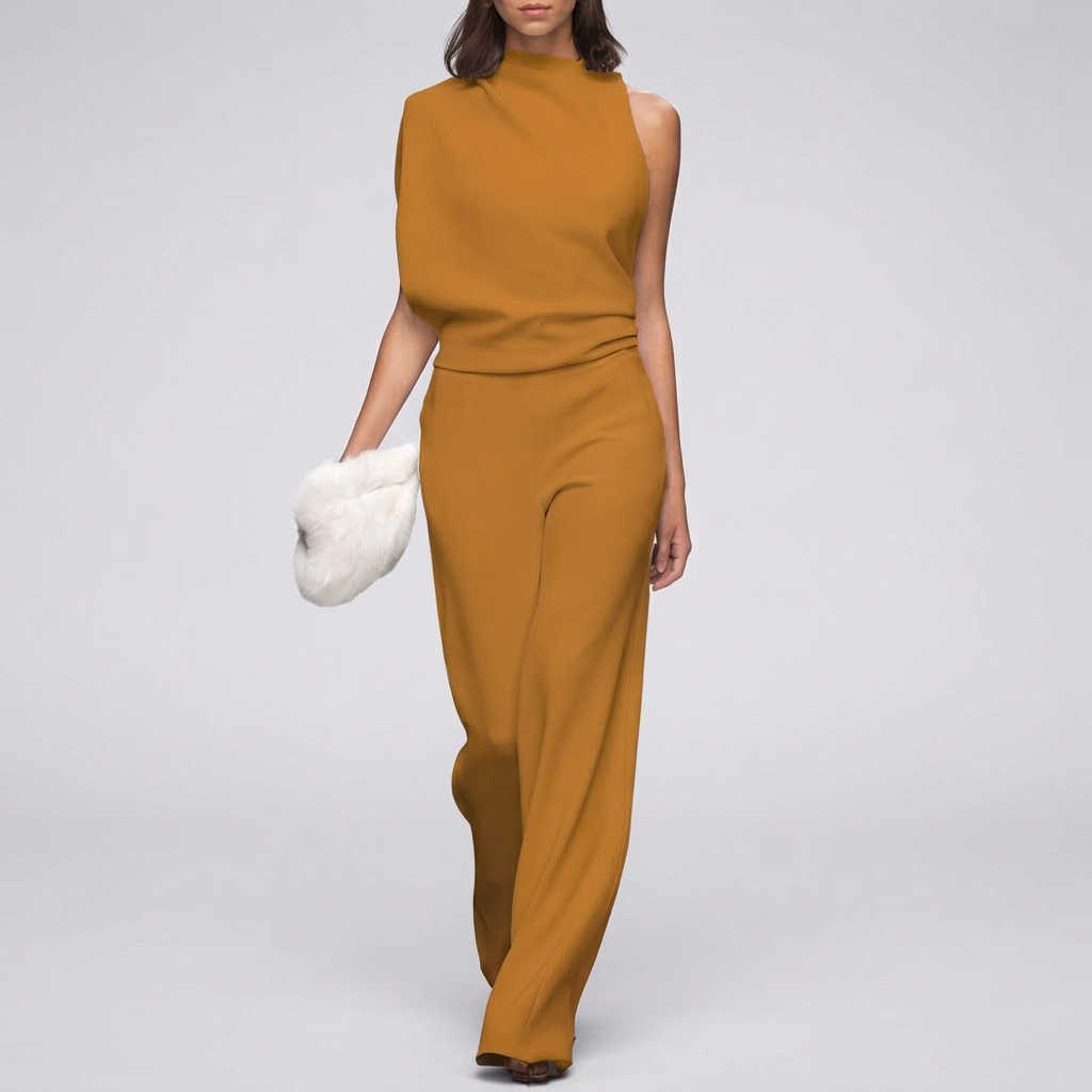 Ärmlös Jumpsuit med Öppen Bak för Kvinnor