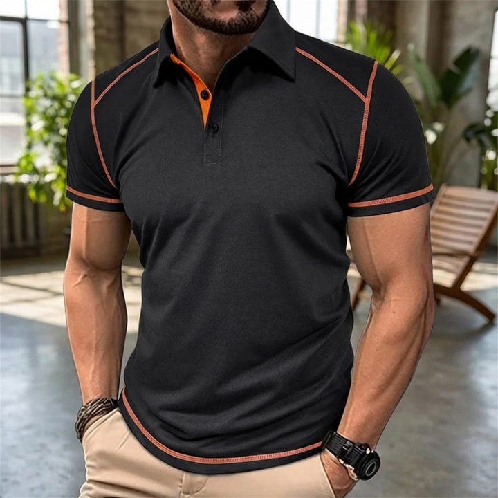 Linje Stil Polo Skjorta för Män