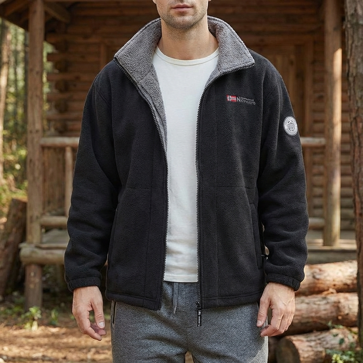 Vindskyddad och Komfortabel Herr Fleece Jacka