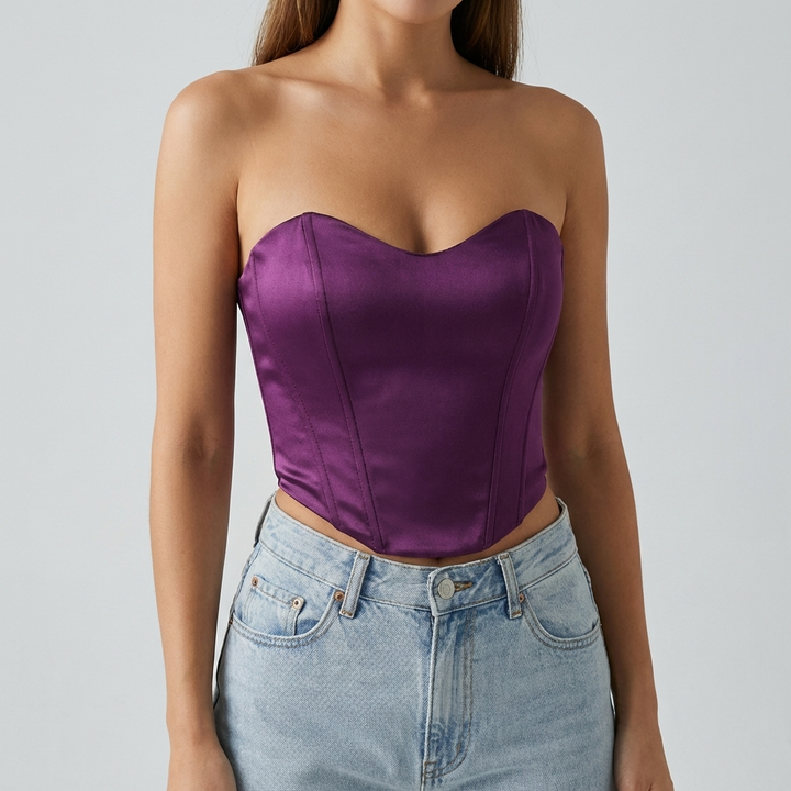 Strapless Corset Crop Top