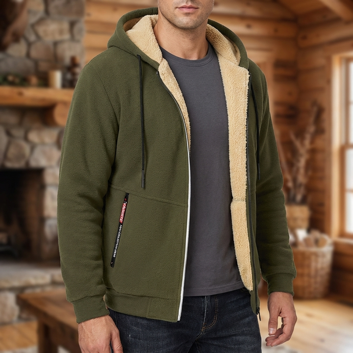 Fleece Pullover med Fårfoder för Män