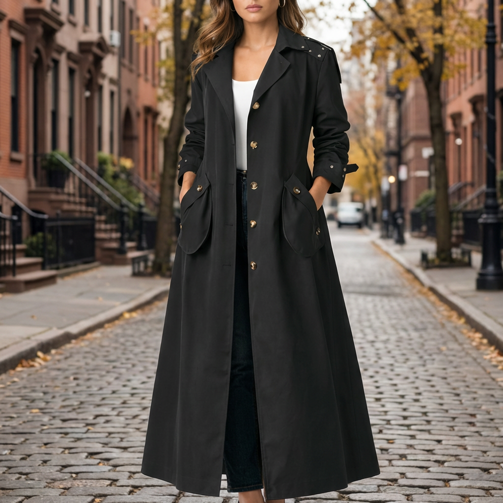Kvinnors Trench Coat med Huva