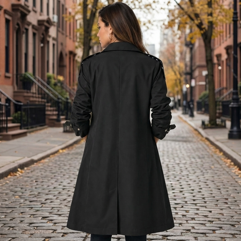 Kvinnors Trench Coat med Huva