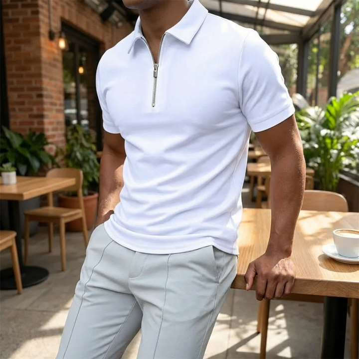 Modern Sophistication - Dragkedja Krage Polo för Män