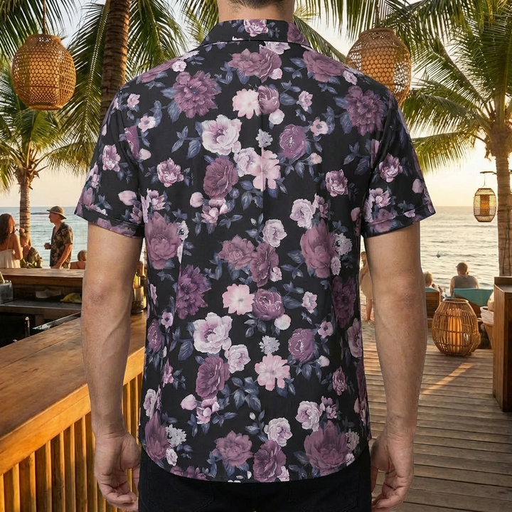 3D Blomtryck Hawaiian Skjorta för Män