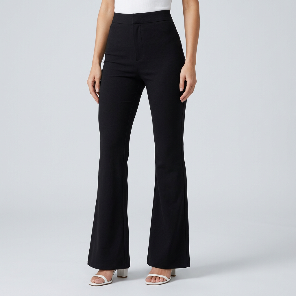 Trendy Velour Flared Byxor för Kvinnor