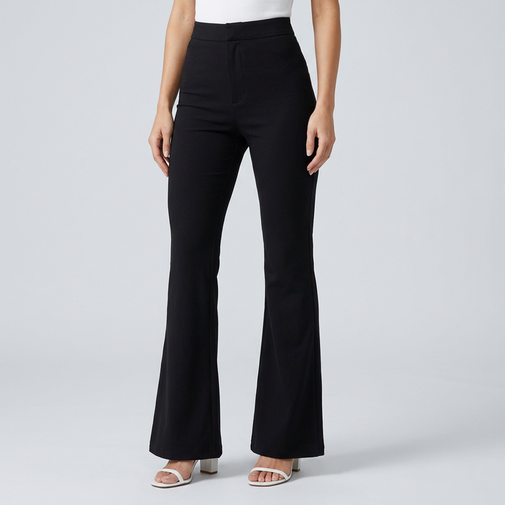 Trendy Velour Flared Byxor för Kvinnor