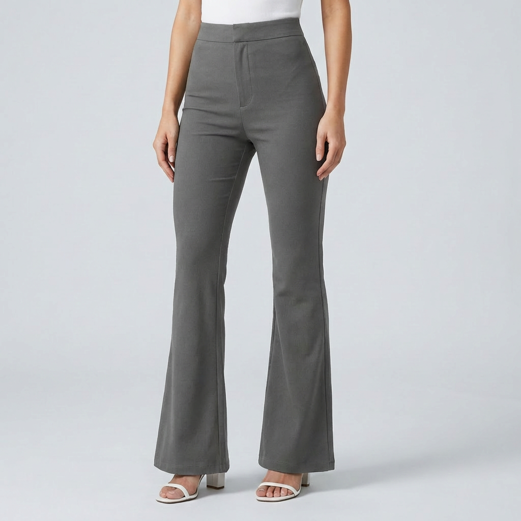 Trendy Velour Flared Byxor för Kvinnor