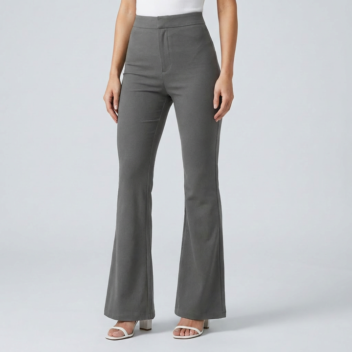 Trendy Velour Flared Byxor för Kvinnor