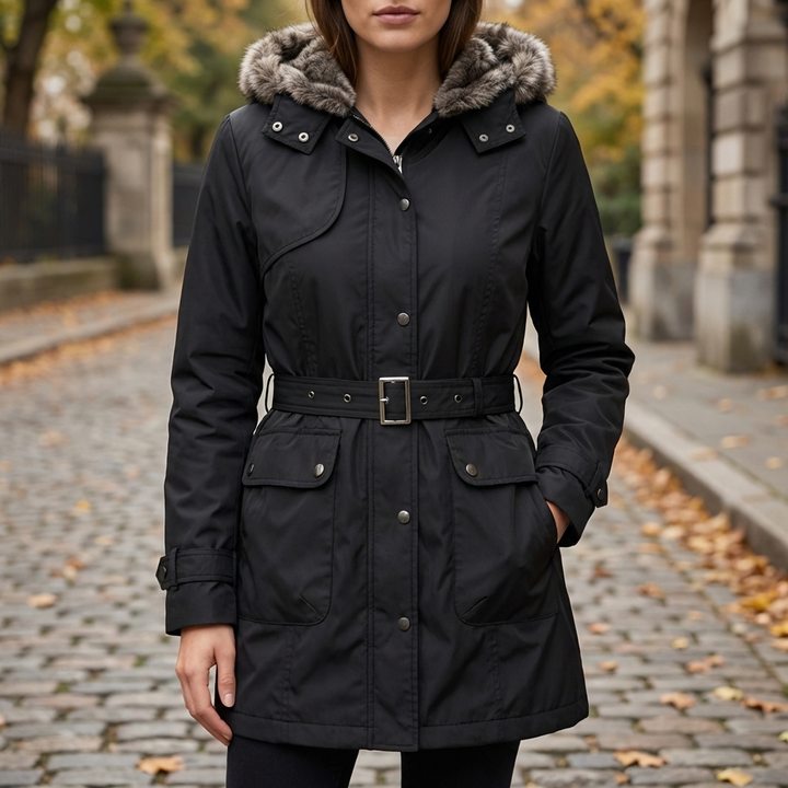 Bälte med huva Parka för kvinnor