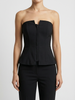 Strapless Zip-Front Fitted Top För Kvinnor