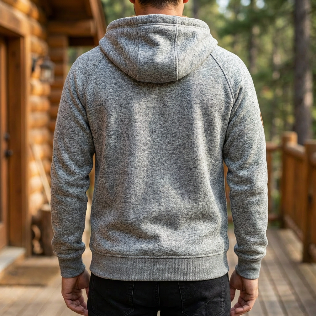 Casual Fleece Hoodie Jacka för Män