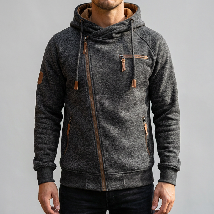 Casual Fleece Hoodie Jacka för Män