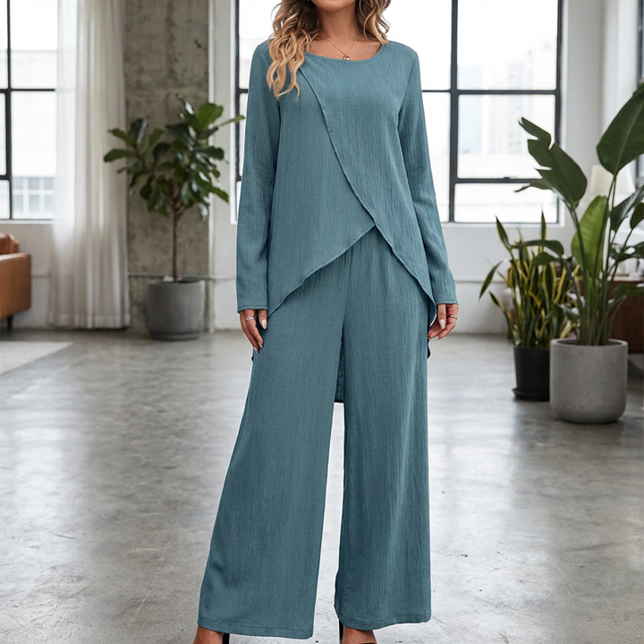 Elegant Två-Delares Byxdress Set för Kvinnor