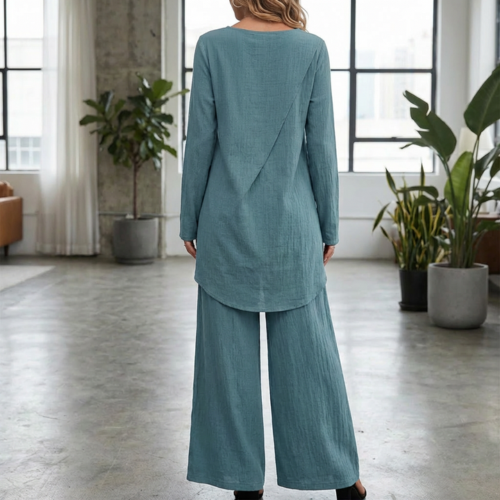 Elegant Två-Delares Byxdress Set för Kvinnor