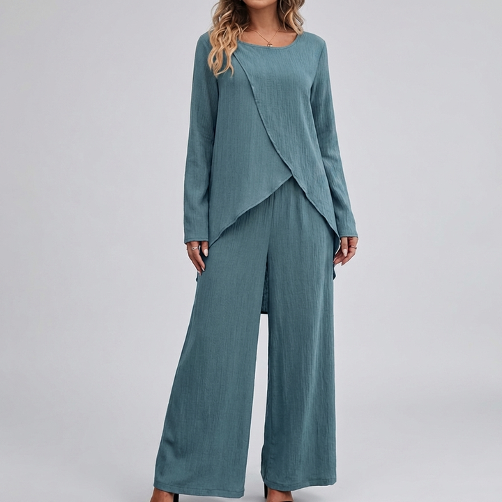 Elegant Två-Delares Byxdress Set för Kvinnor