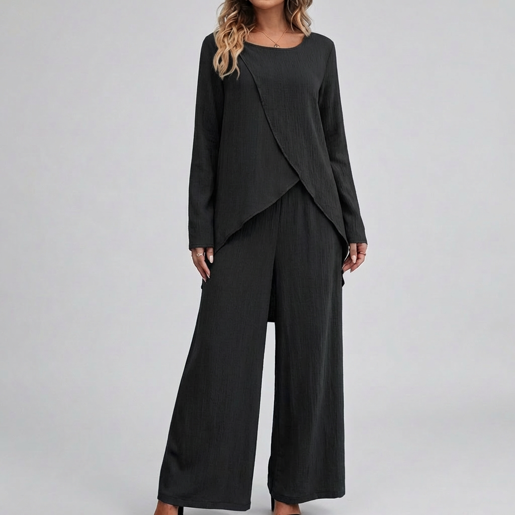 Elegant Två-Delares Byxdress Set för Kvinnor