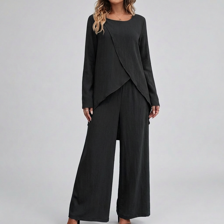 Elegant Två-Delares Byxdress Set för Kvinnor
