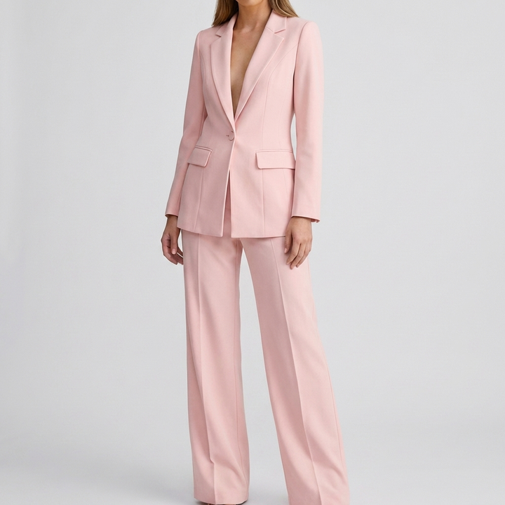 Elegant Blazer och Byxor Set för Kvinnor
