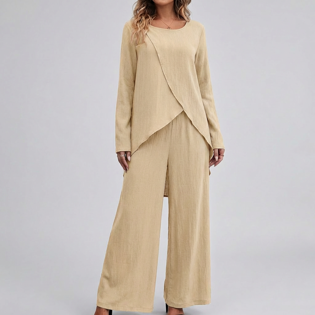 Elegant Två-Delares Byxdress Set för Kvinnor