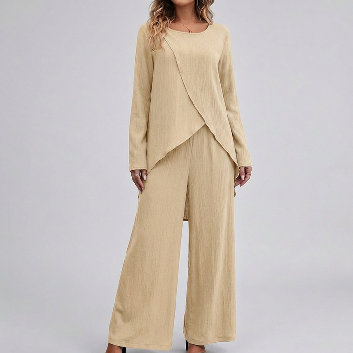 Elegant Två-Delares Byxdress Set för Kvinnor